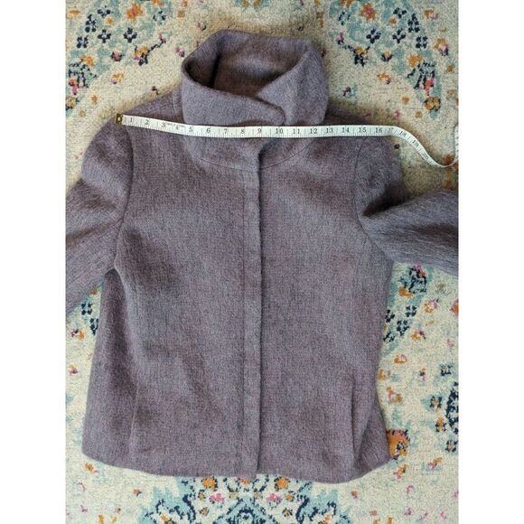 Talbots The Jackie Purple Moto Funnel Neck Wool/Mohair Blend Jacket - 8‎ - Picture 6 of 10